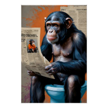Chimp auf dem Throne Royal Pop Art mit Strickend