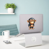 Chimp Aufkleber (Laptop auf Schreibtisch)