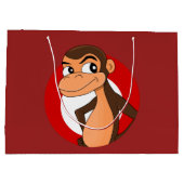 Chimp Cartoon große Geschenktasche Geschenktüte (Rückseite)