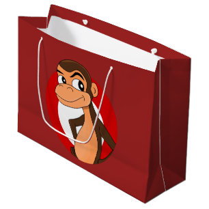 Chimp Cartoon große Geschenktasche Geschenktüte