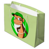 Chimp Cartoon große Geschenktasche Geschenktüte (Rückseite Schrägansicht)