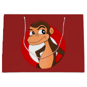 Chimp Cartoon große Geschenktasche Große Geschenktüte (Vorderseite)