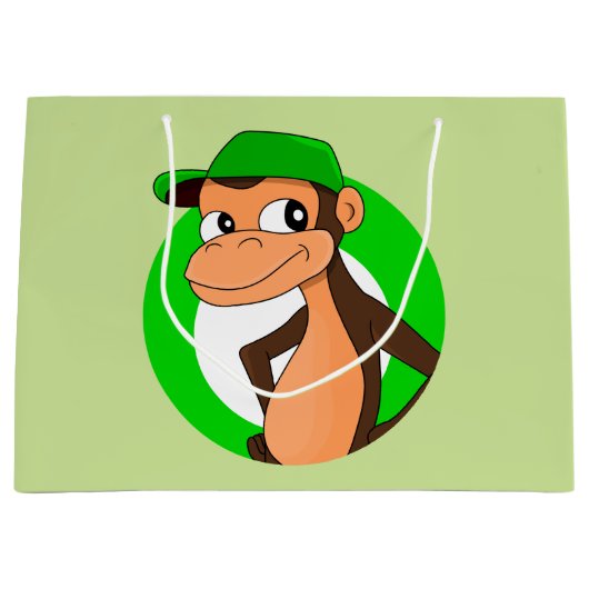 Chimp Cartoon große Geschenktasche Große Geschenktüte (Vorderseite)