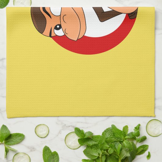 Chimp Cartoon Küchentuch (Gefaltet)