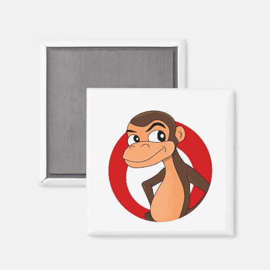Chimp-Cartoon-Magnet Magnet (Vorderseite/Rückseite)