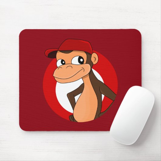 Chimp-Cartoon-Mauspad Mousepad (Mit Mouse)