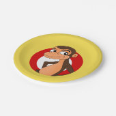 Chimp-Cartoon-PapierTeller Pappteller (Schrägansicht)