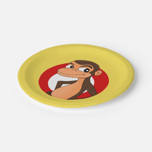 Chimp-Cartoon-PapierTeller Pappteller (Schrägansicht)