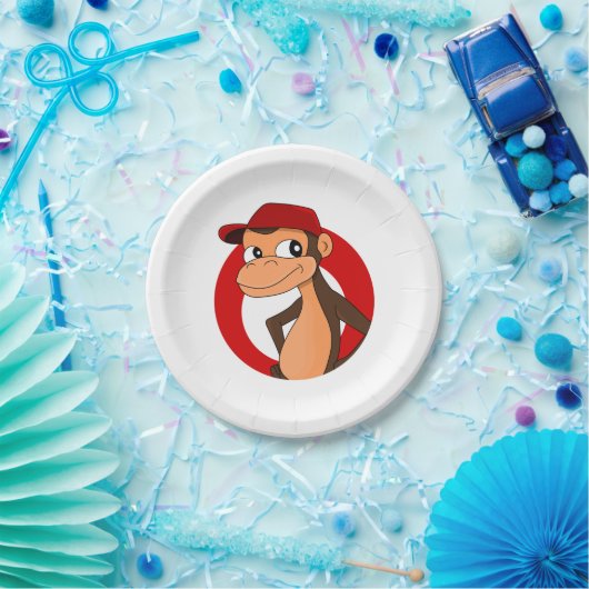 Chimp-Cartoon-PapierTeller Pappteller (Party)