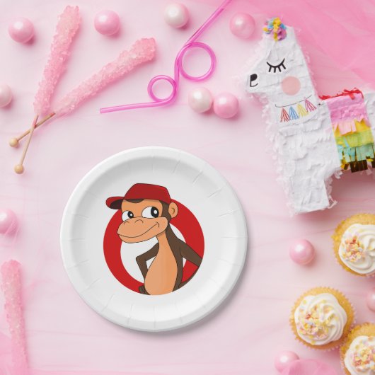 Chimp-Cartoon-PapierTeller Pappteller (Party)