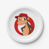 Chimp-Cartoon-PapierTeller Pappteller (Vorderseite)