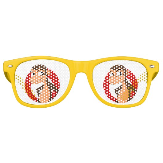 Chimp Cartoon Retro-Sonnenbrille Partybrille (Vorderseite)