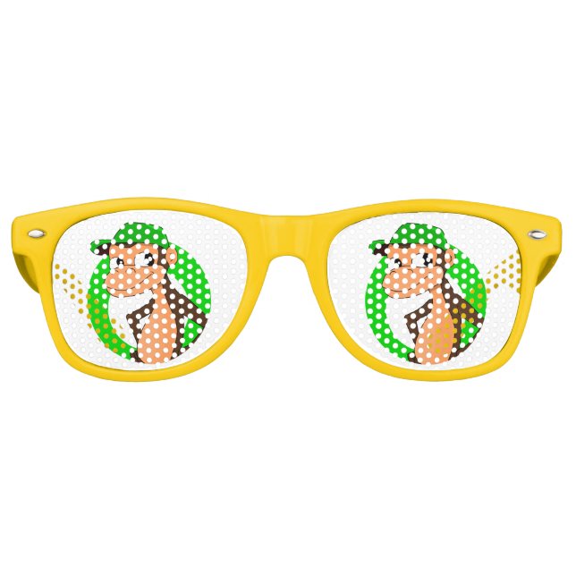 Chimp Cartoon Retro-Sonnenbrille Partybrille (Vorderseite)