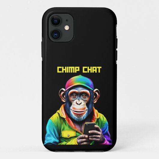 Chimp Chat-Schimpanse mit Telefon- Case-Mate iPhone Hülle (Rückseite)