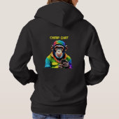 Chimp-Chat-Schimpanse mit Telefon- Hoodie (Rückseite)