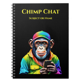 Chimp Chat-Schimpanse mit Telefon- Notizblock