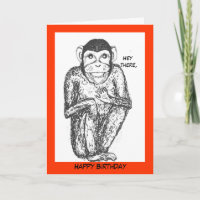 Chimp Geburtstagkarte.
