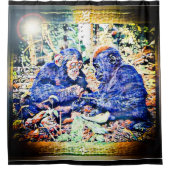 Chimp & Gorilla Zusammenarbeit 01 Duschvorhang (Vorderseite)