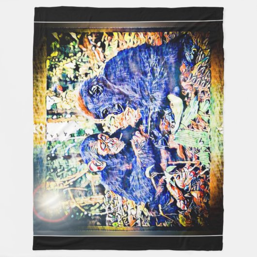 Chimp & Gorilla Zusammenarbeit 01 Fleecedecke (Vorderseite)