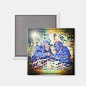 Chimp & Gorilla Zusammenarbeit 01 Magnet (Vorderseite/Rückseite)