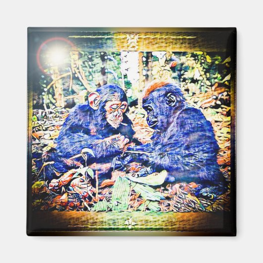 Chimp & Gorilla Zusammenarbeit 01 Magnet (Vorne)