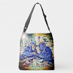 Chimp & Gorilla Zusammenarbeit 01 Tragetaschen Mit Langen Trägern