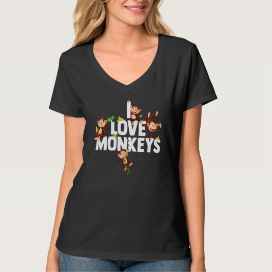 Chimp I Liebe Affen Schimpanse Affe T-Shirt (Vorderseite)