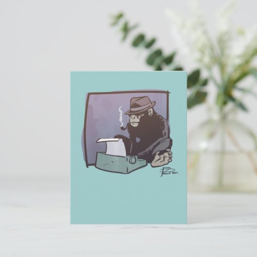Chimp Kann Postkarte (Stehend Vorderseite)