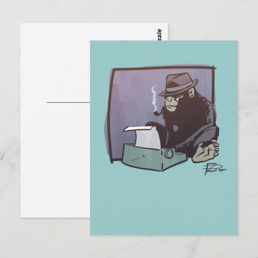 Chimp Kann Postkarte (Vorne/Hinten)