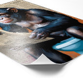 Chimp King in Pop Kunst - Kühner Realismus und Dyn Fotodruck (Ecke)