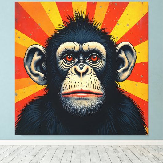 Chimp Leinwanddruck (Insitu (Holzboden))