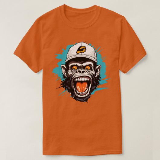 Chimp mit Baseballhut T-Shirt (Design vorne)