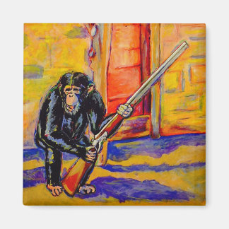Chimp mit einem Gun Magnet