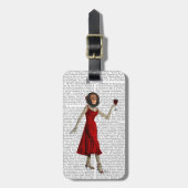 Chimp mit Wein Gepäckanhänger (Vorderseite vertikal)