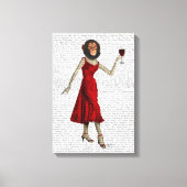 Chimp mit Wein Leinwanddruck (Vorderseite)