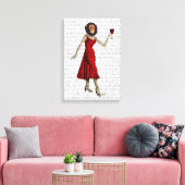 Chimp mit Wein Leinwanddruck (Insitu (Wohnzimmer))