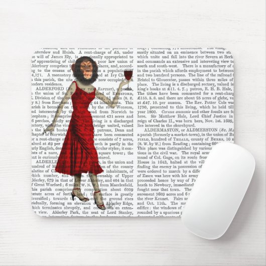 Chimp mit Wein Mousepad (Mit Mouse)