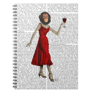 Chimp mit Wein Notizblock