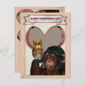 CHIMP & OWL VALENTINE'S Postcard Feiertagspostkarte (Vorne/Hinten)