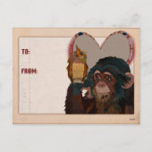 CHIMP & OWL VALENTINE'S Postcard Feiertagspostkarte (Rückseite)