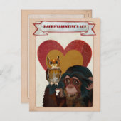 CHIMP & OWL VALENTINE'S Postcard Feiertagspostkarte (Vorne/Hinten)