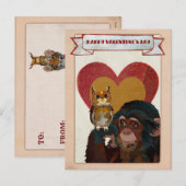 CHIMP & OWL VALENTINS Postkarte (Vorne/Hinten)