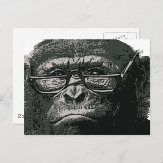 Chimp Reading Postkarte (Vorne/Hinten)