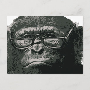 Chimp Reading Postkarte