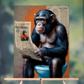 Chimp Royalty on the Throne" - Einzigartige Tierku Acrylschild (Neutral)