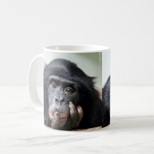 Chimp Schimpanse MONKEY Gesichtsbecher mit Tasse (Vorderseite Links)