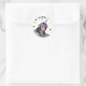 Chimpanse Monkey Safari Party Tier Geburtstag Runder Aufkleber (Tasche)