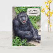 Chimpanzee Birthday Spaß Karte (Gelbe Blume)