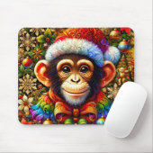 CHIMPANZEE Christmas Zany ~ Mousepad (Mit Mouse)