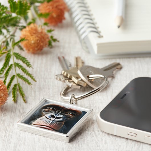 Chimpanzee Cute Monkey Save The Chimps Ape Schlüsselanhänger (Seite)